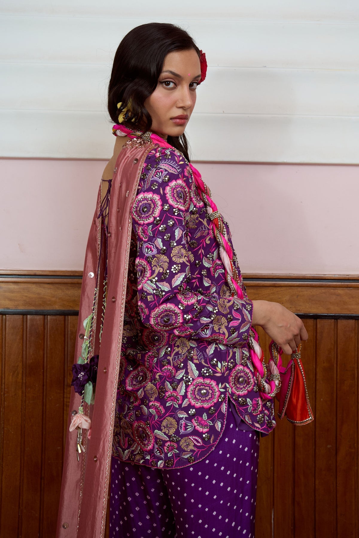 Dream Girl Purple Sequin Kurta Set