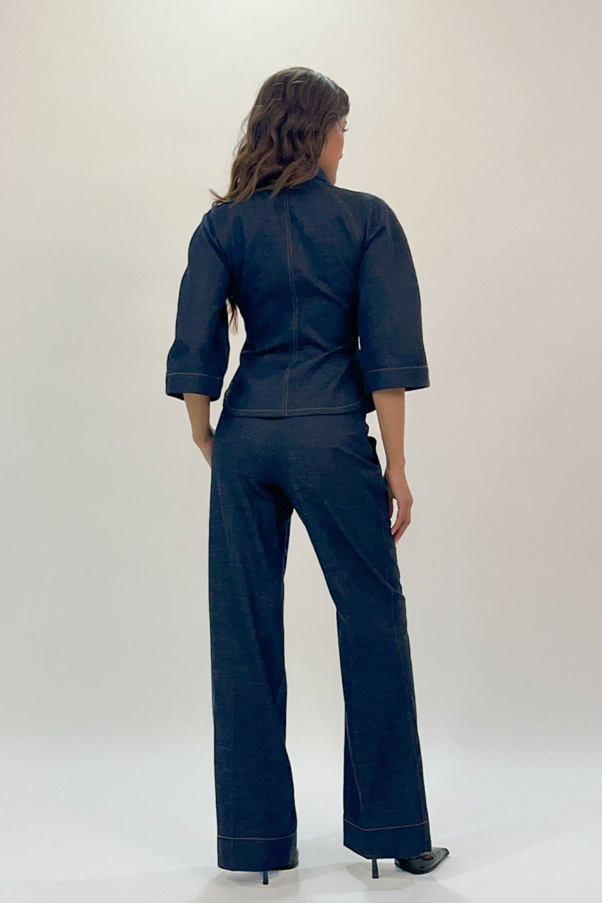 Flared Denim Pants