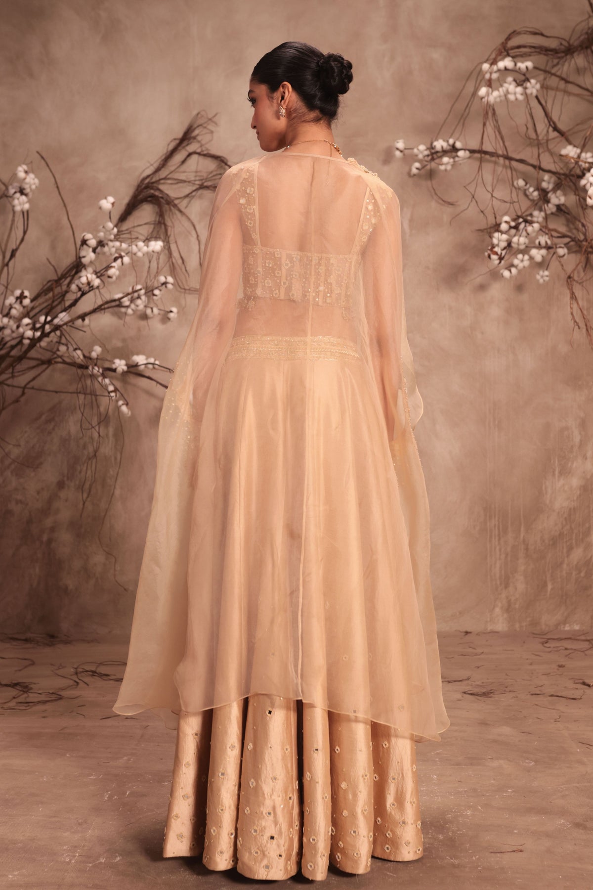 Ivory Cape Lehenga Set