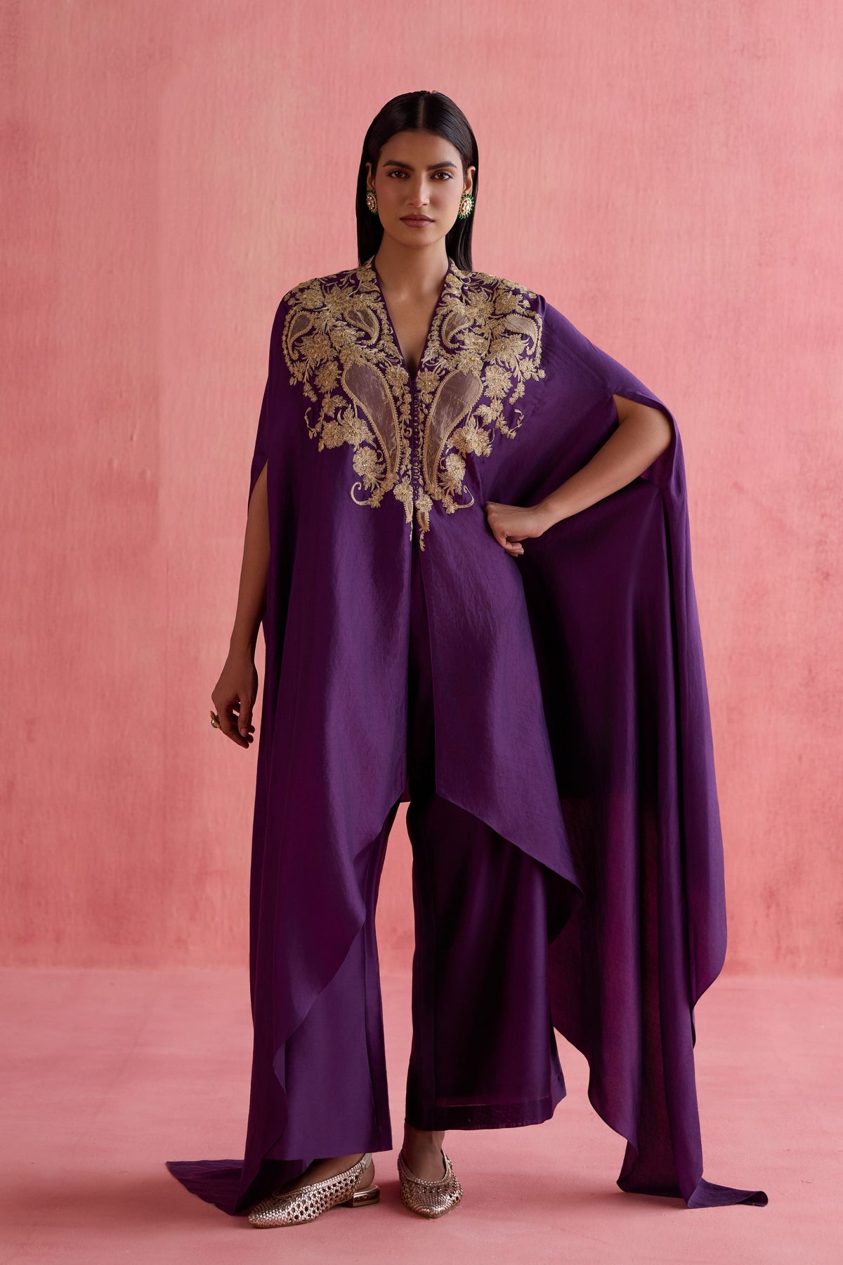 Meher Purple Kaftan Set