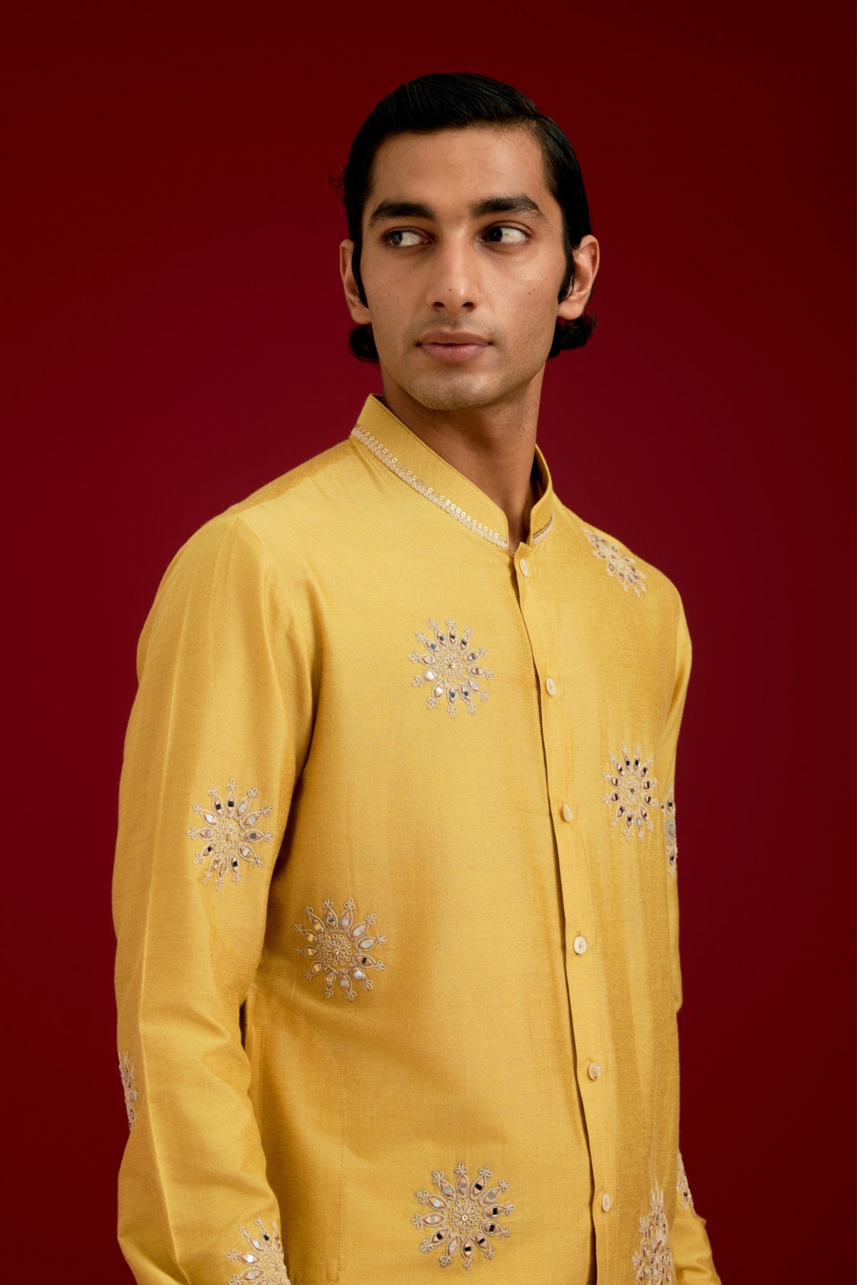 Mustard Cotton Kurta Set