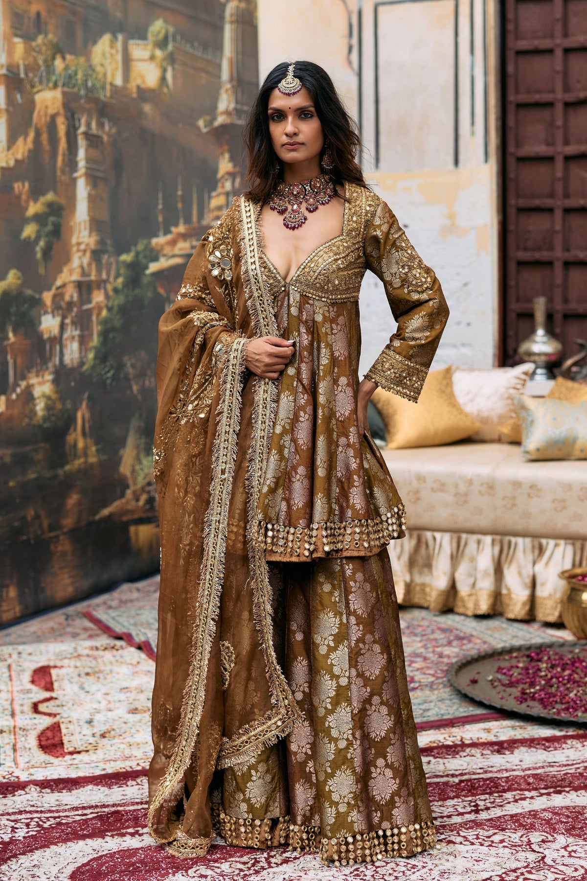 Shriphal Peplum Sharara Set
