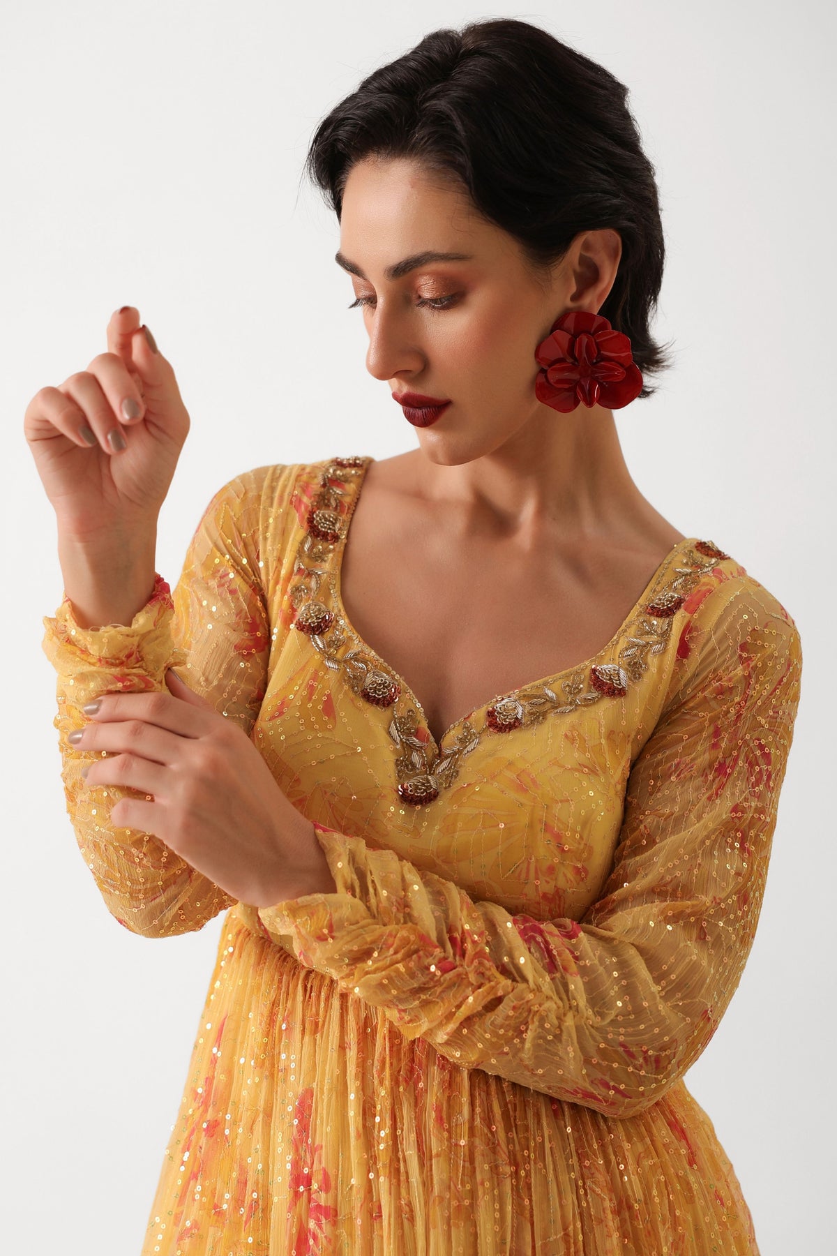 Kasundi Anarkali Set