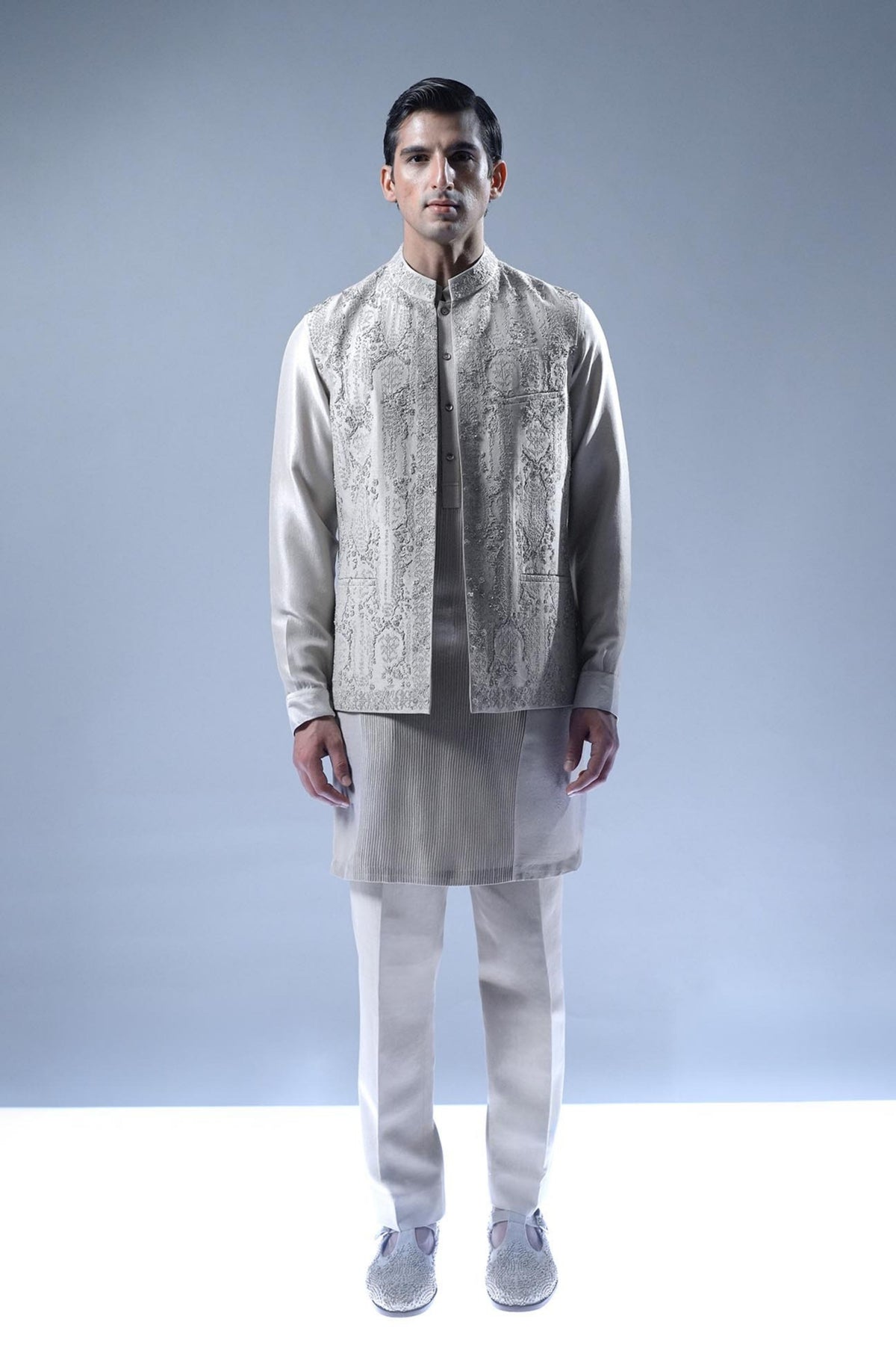 Regal Filigree Waist Jacket Set