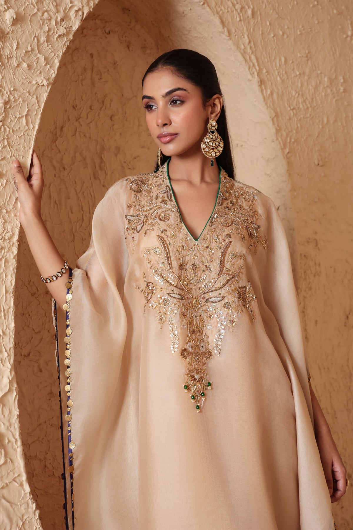 Ivory Heavy Kaftan Set
