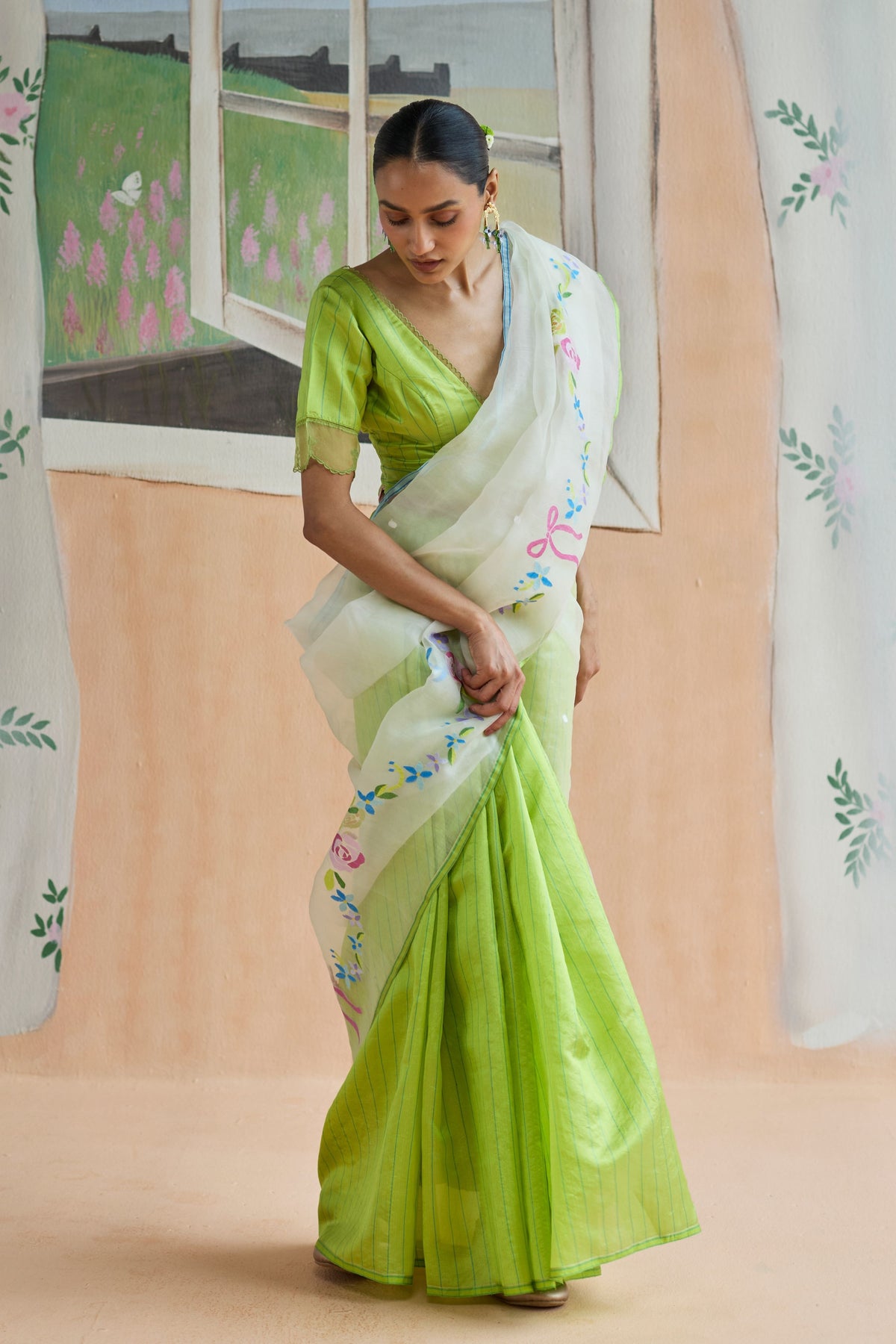 Garland Jamdani Sari