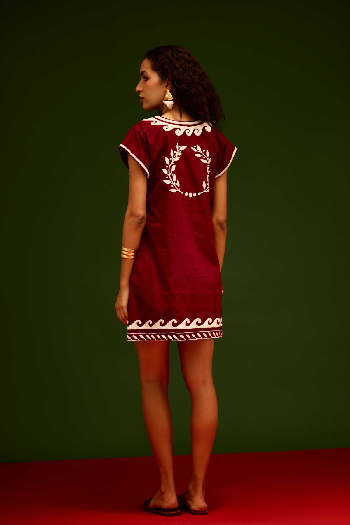 Burgundy Shift Dress