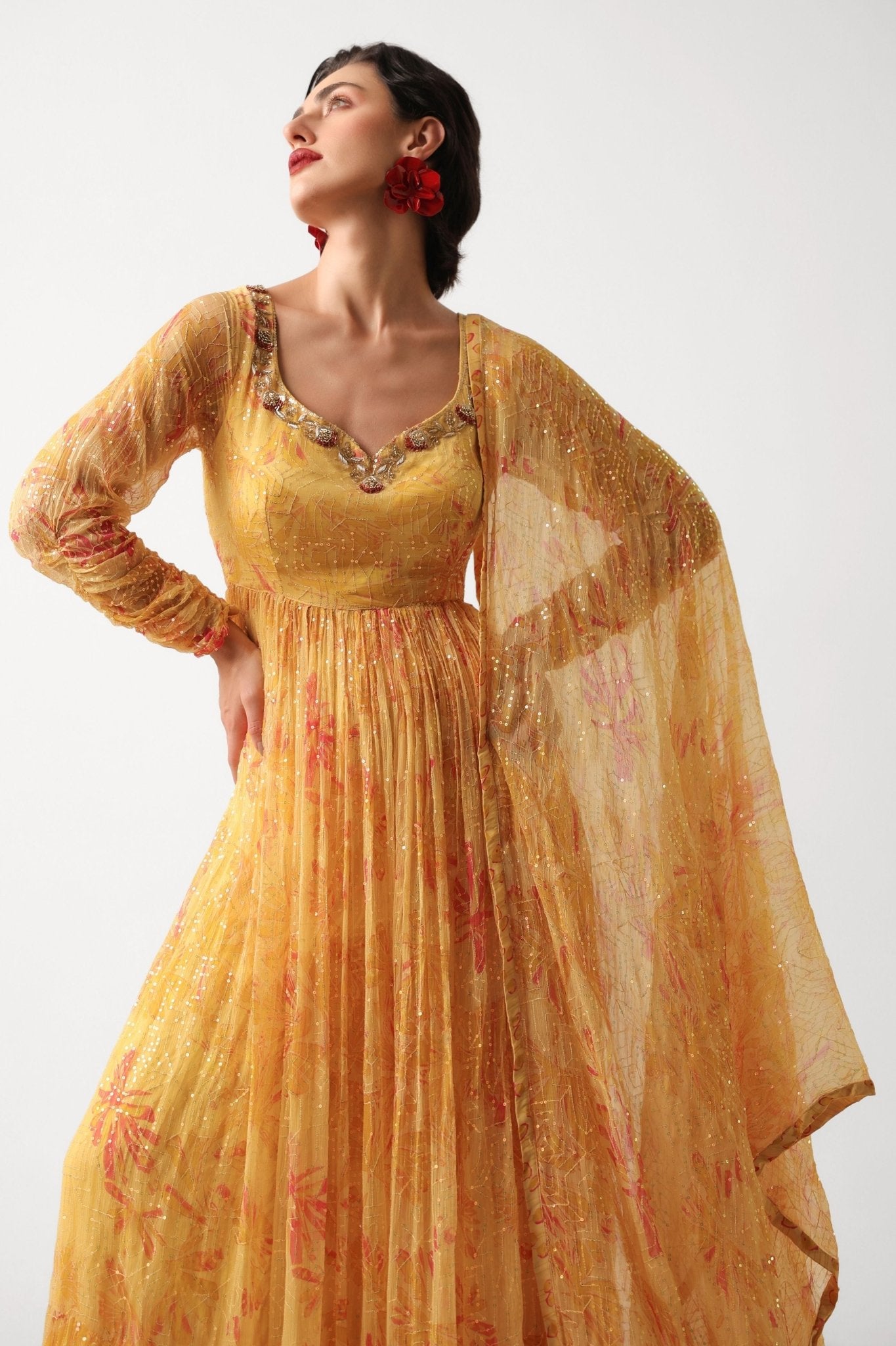 Kasundi Anarkali Set - Pallavi Jaipur - Elahe