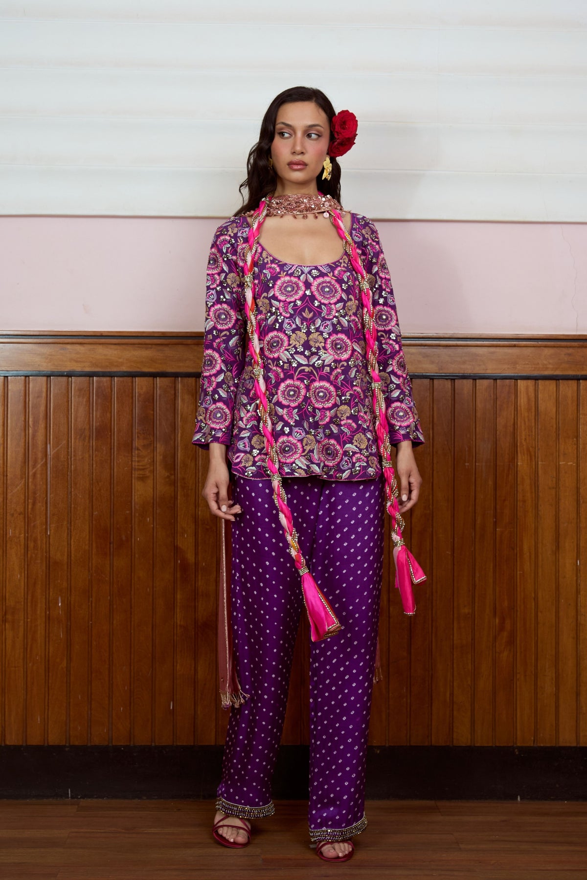 Dream Girl Purple Sequin Kurta Set