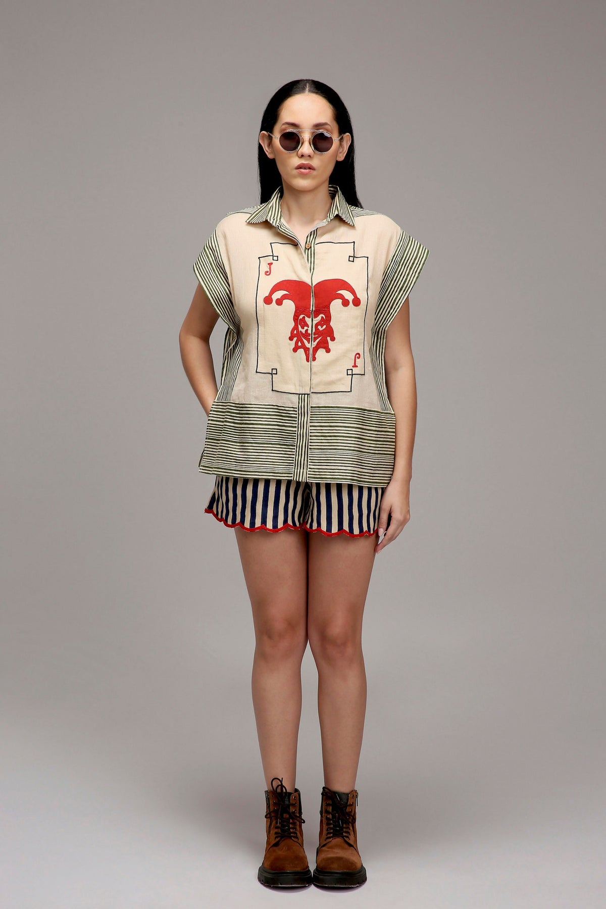 Egg-shell Joker Shirt Shorts Set