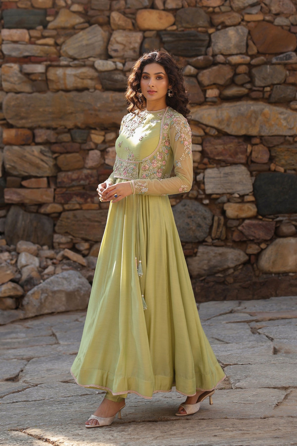 Vaayu Green Koti Anarkali Set
