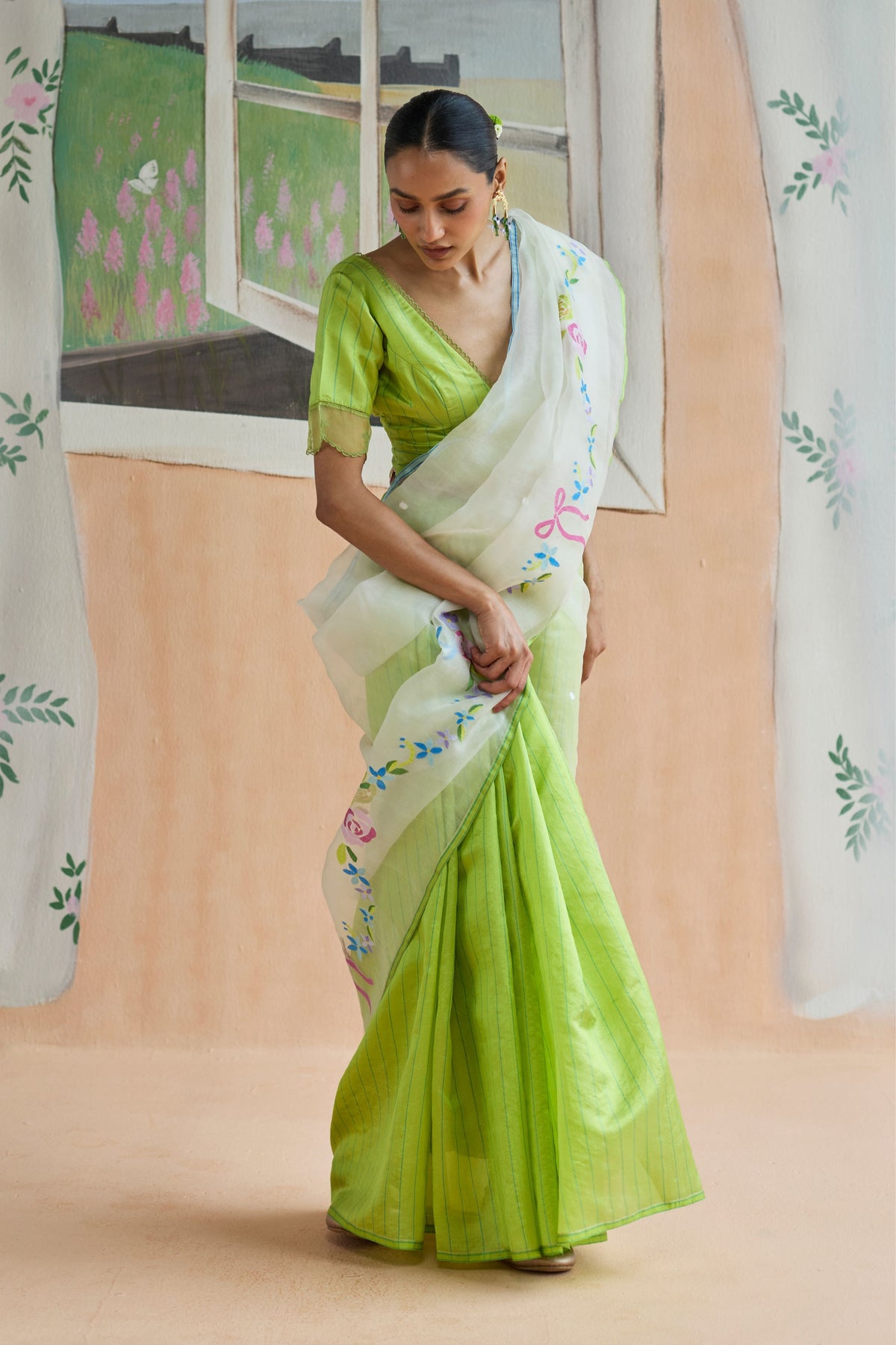 Garland Jamdani Sari