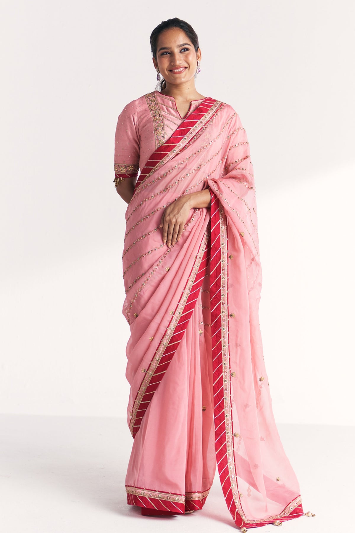 Mahek Light Pink Saree