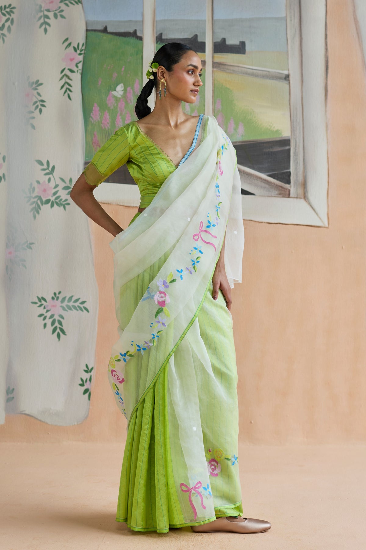 Garland Jamdani Sari