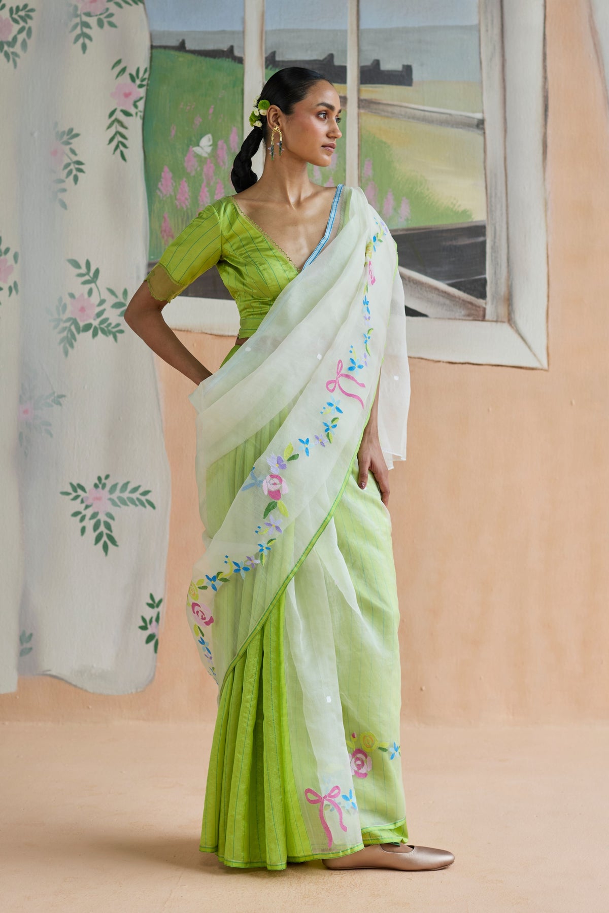 Garland Jamdani Sari