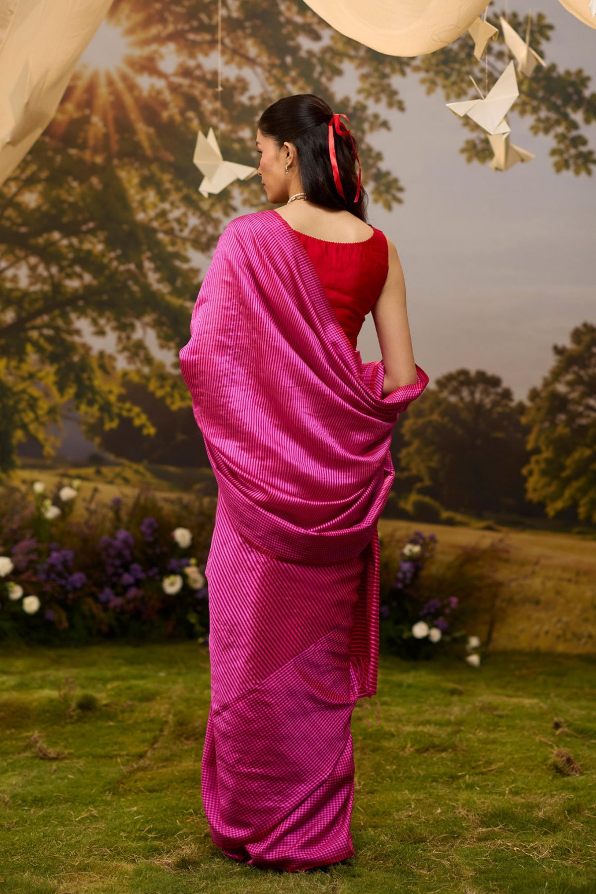 Rhythm n Rhyme Pink Saree