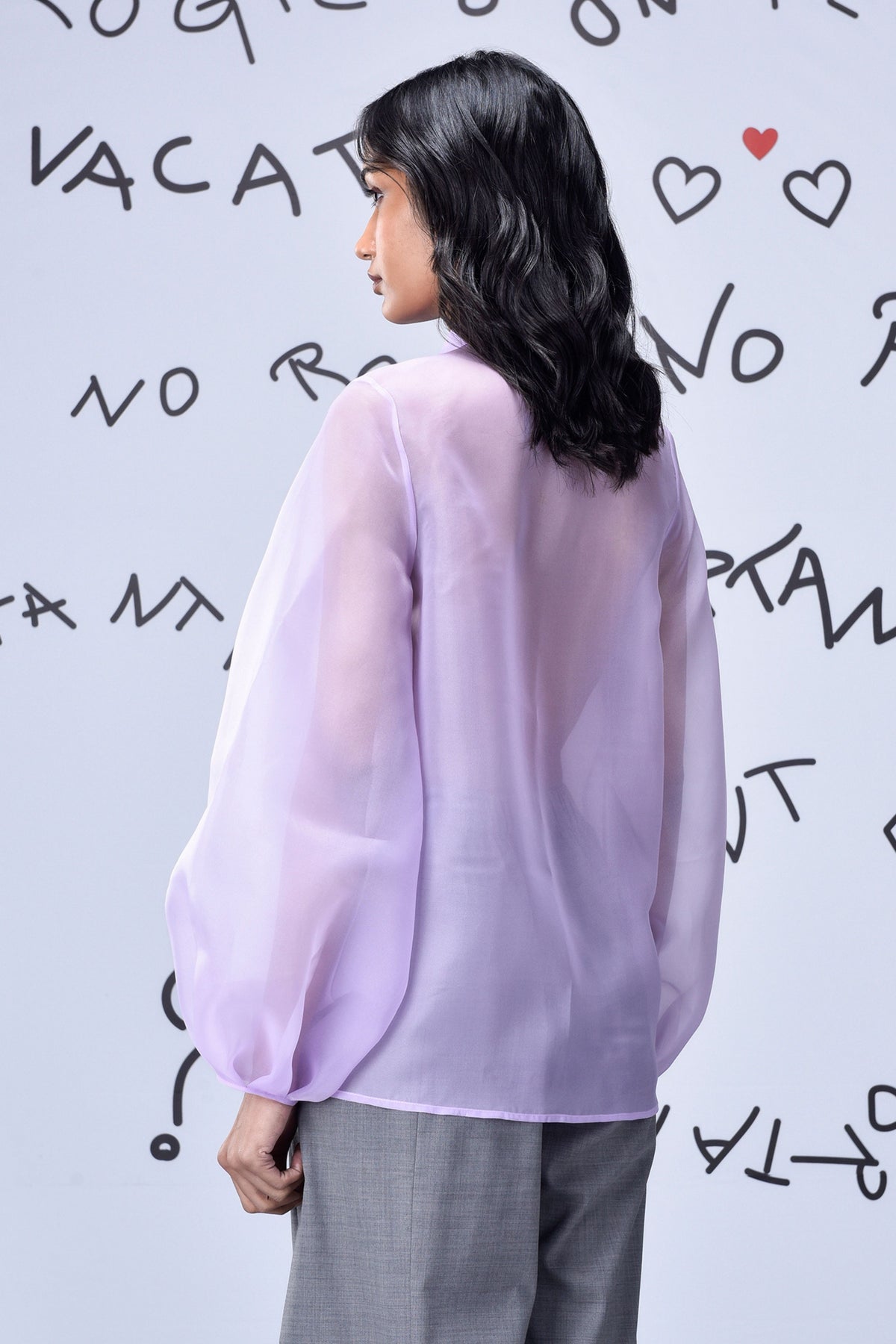 3D Sequence Collar Top Lavender