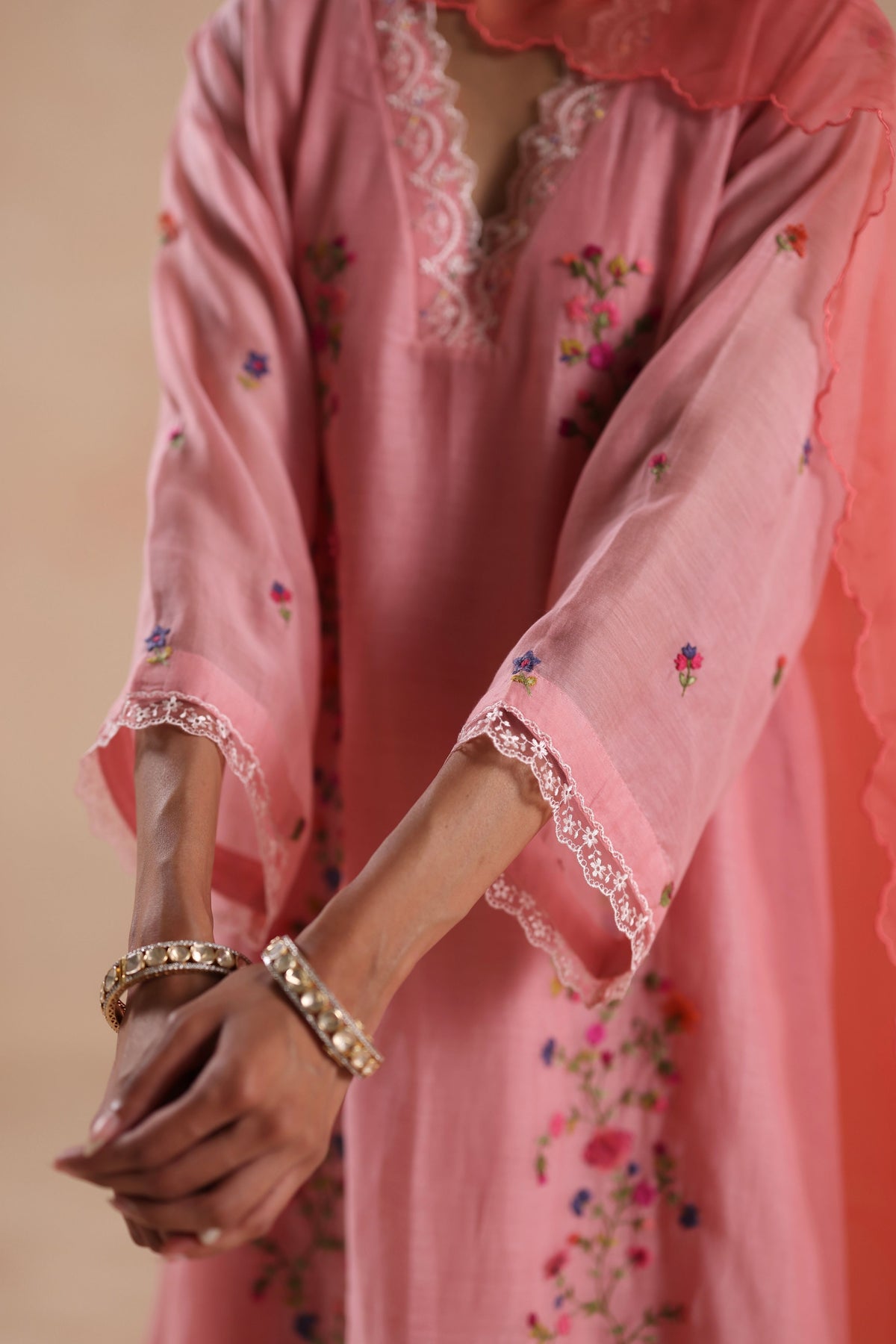 Evara Peach Kurta Set