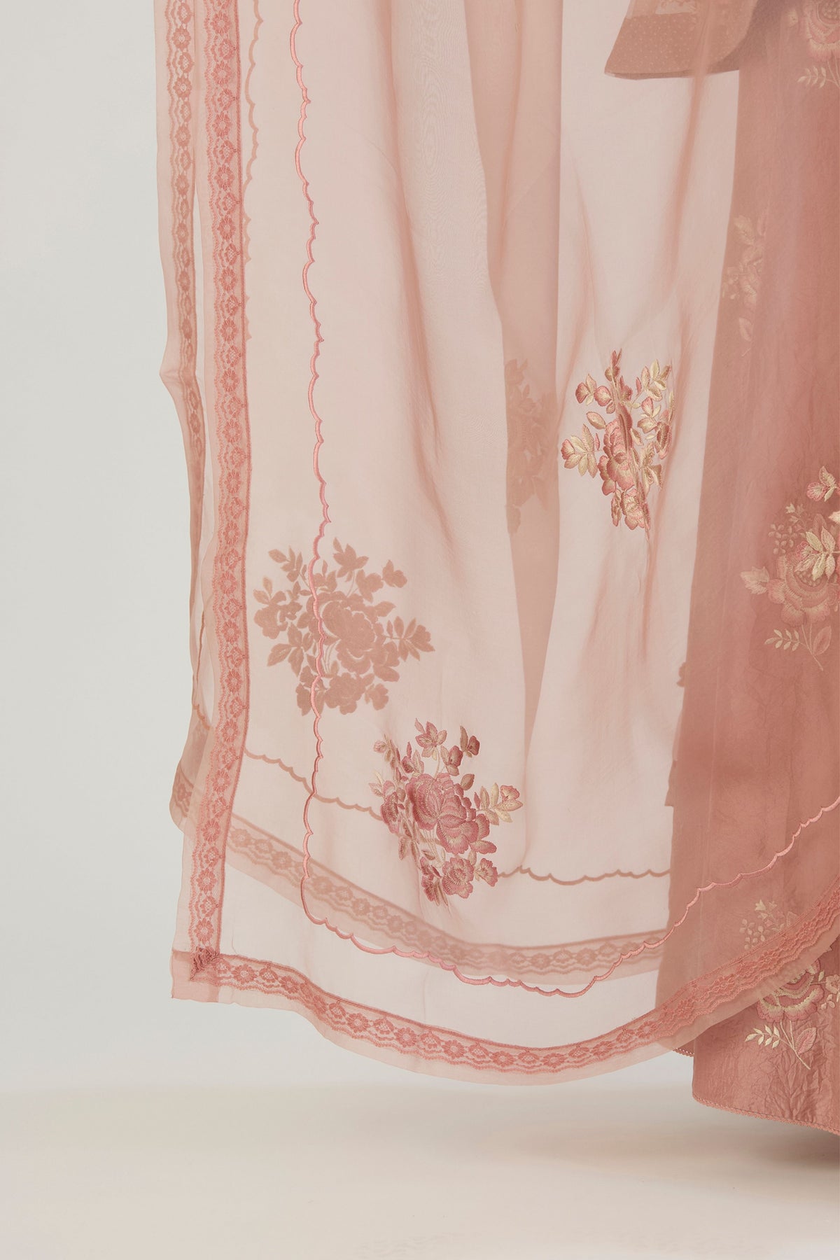 Pink Salmon Padma Dupatta