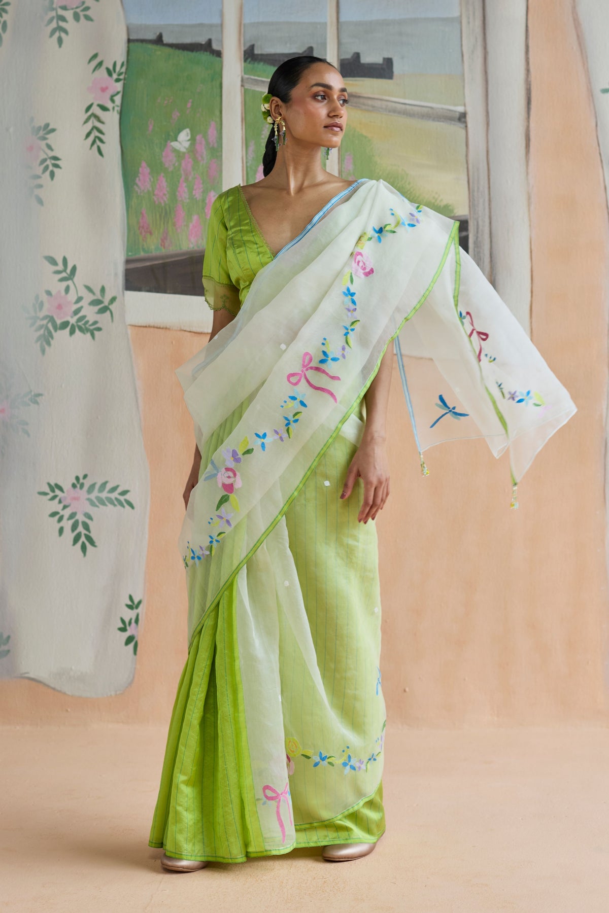 Garland Jamdani Sari