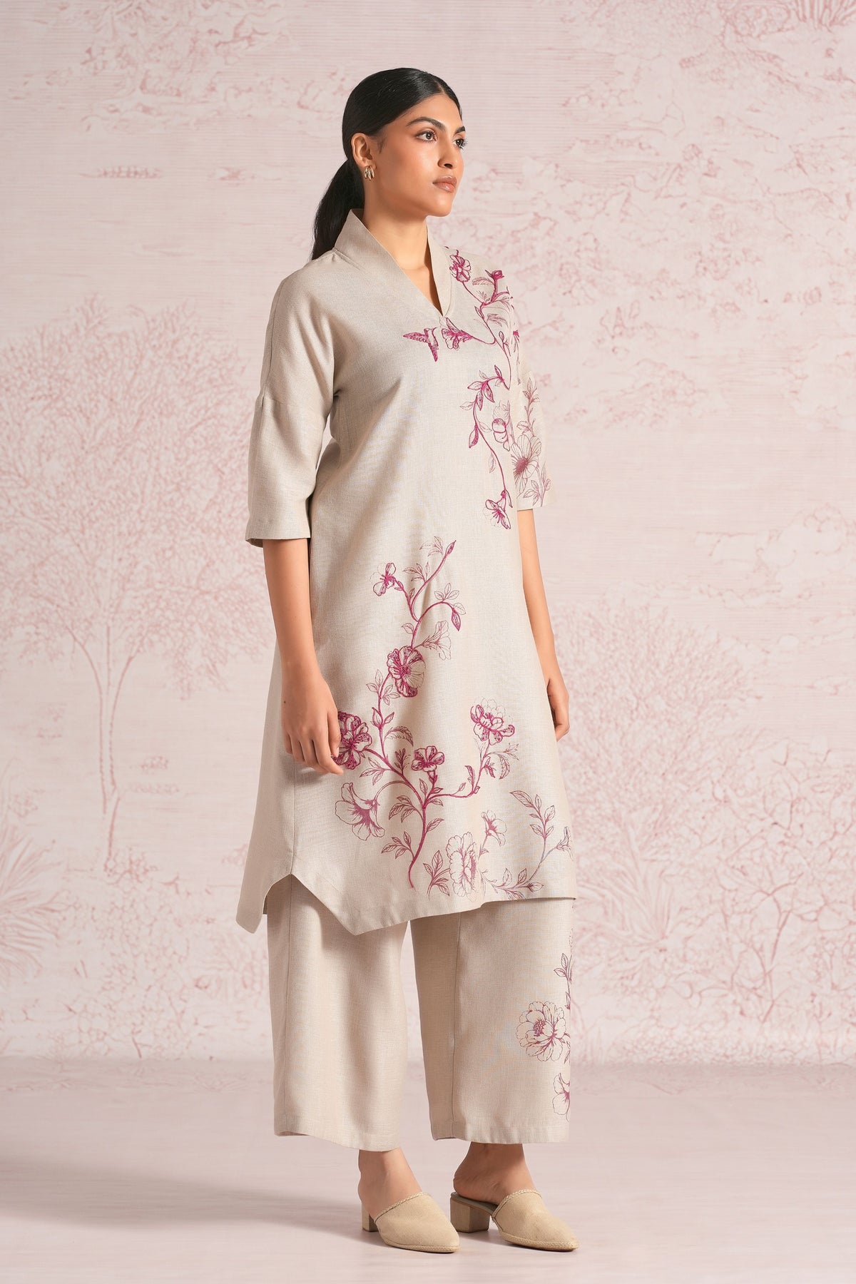 Bloomscape Natural Kurta Set