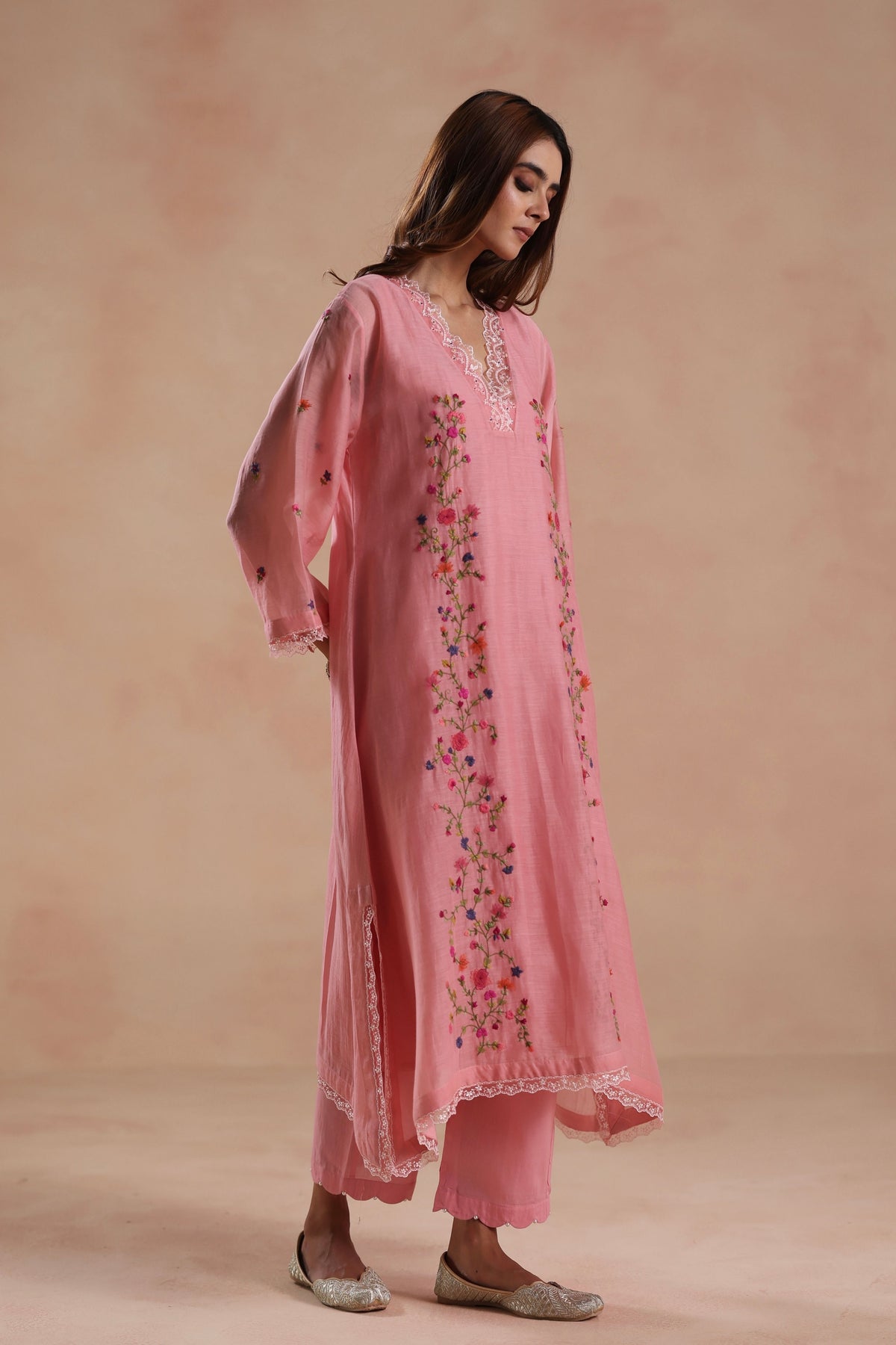 Evara Peach Kurta Set