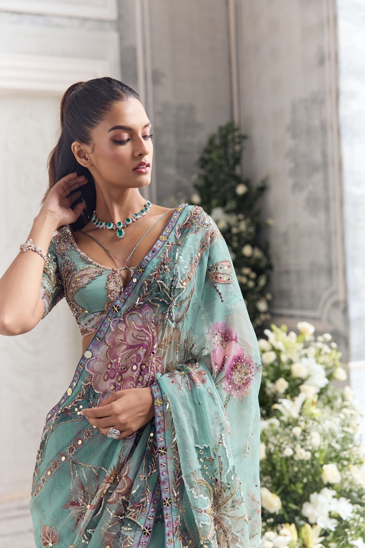 Uzma Draped Saree Set