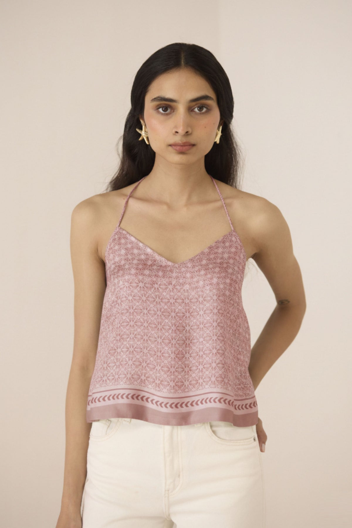 Willow Halter Lattice Blush Top