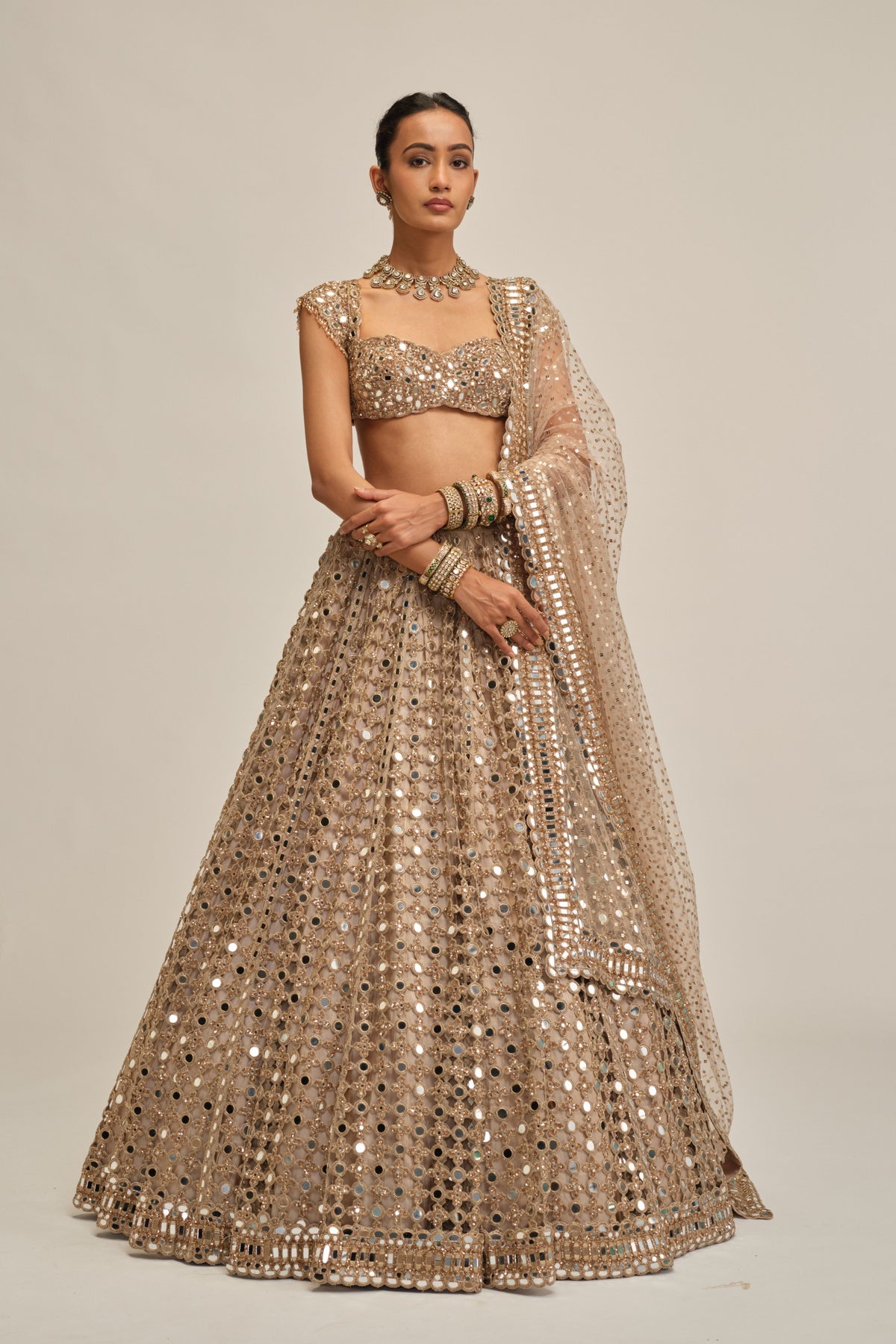 Modern Beige Lehenga Set