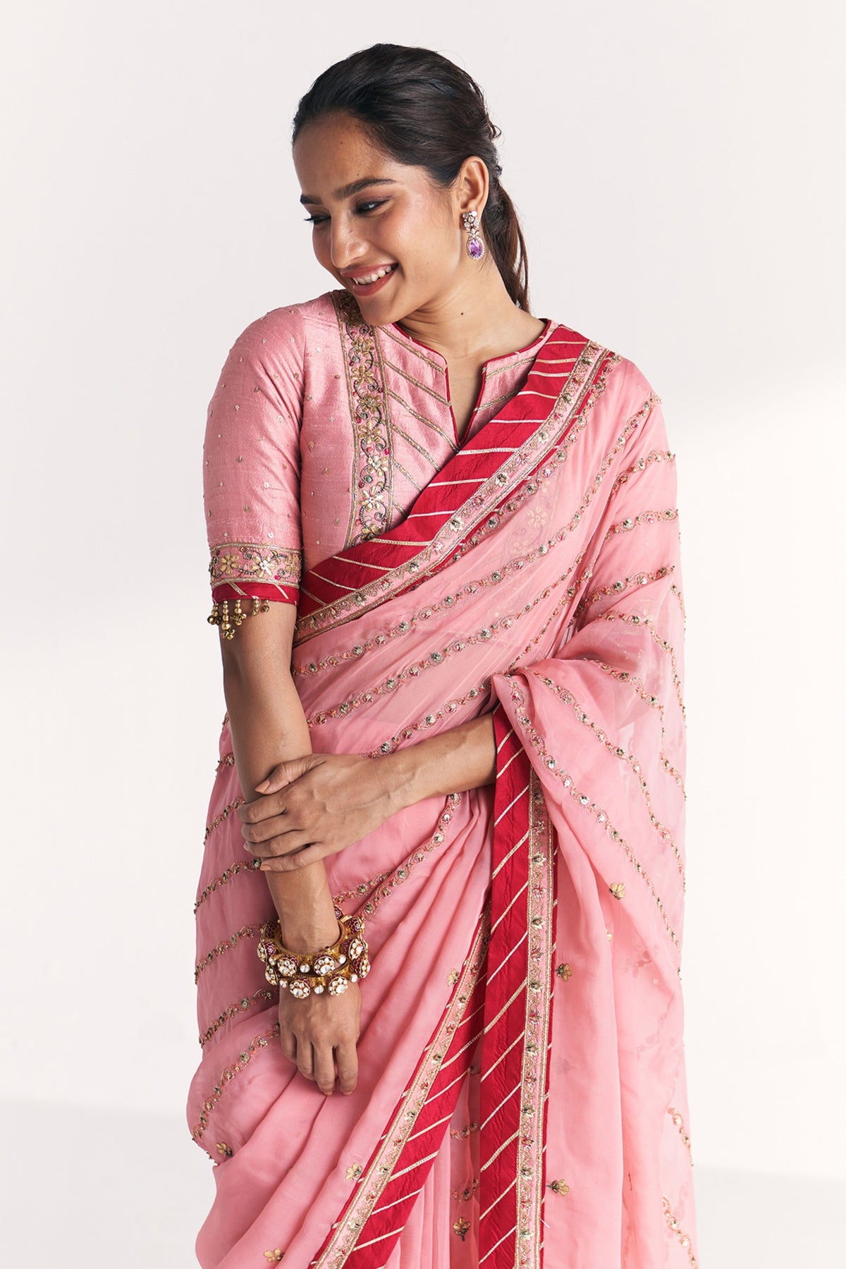 Mahek Light Pink Saree