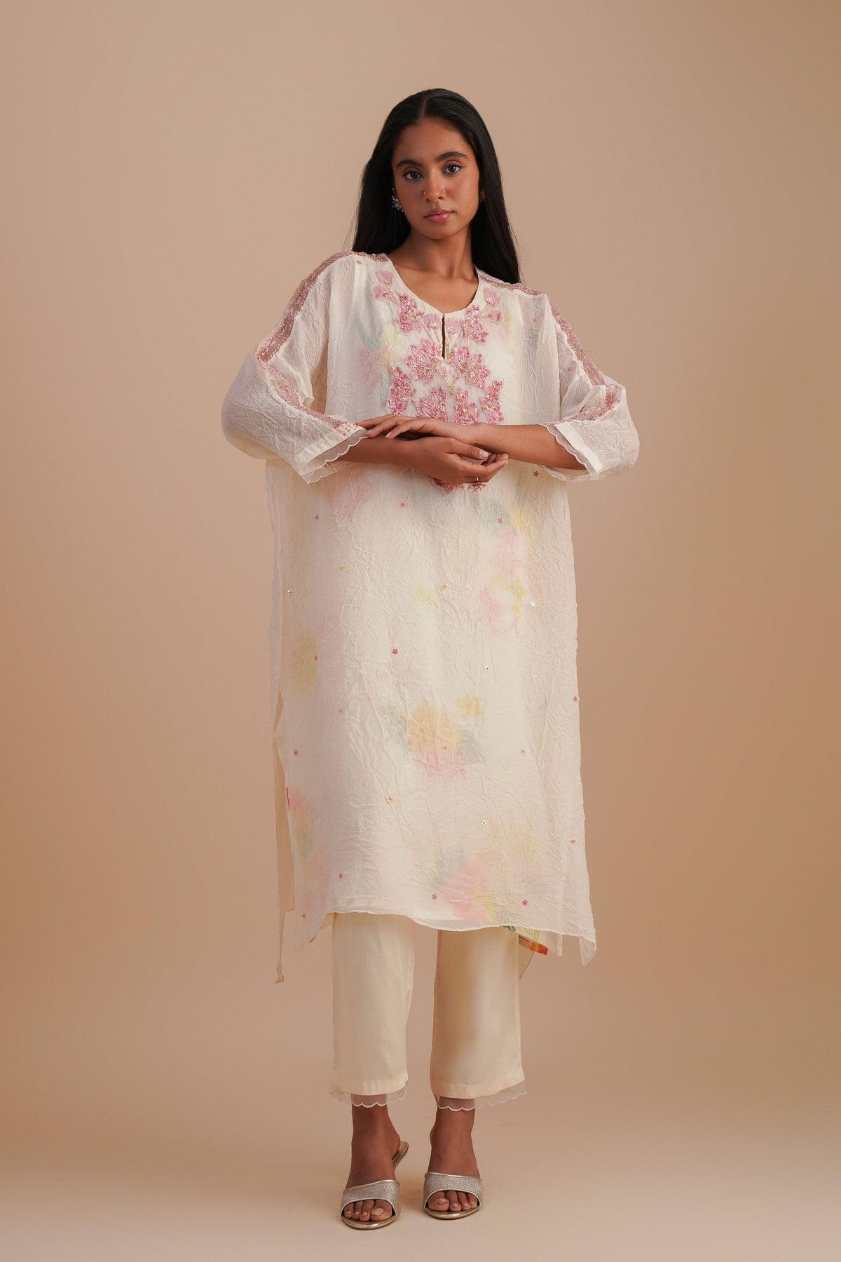 Ecru Kaftan Set