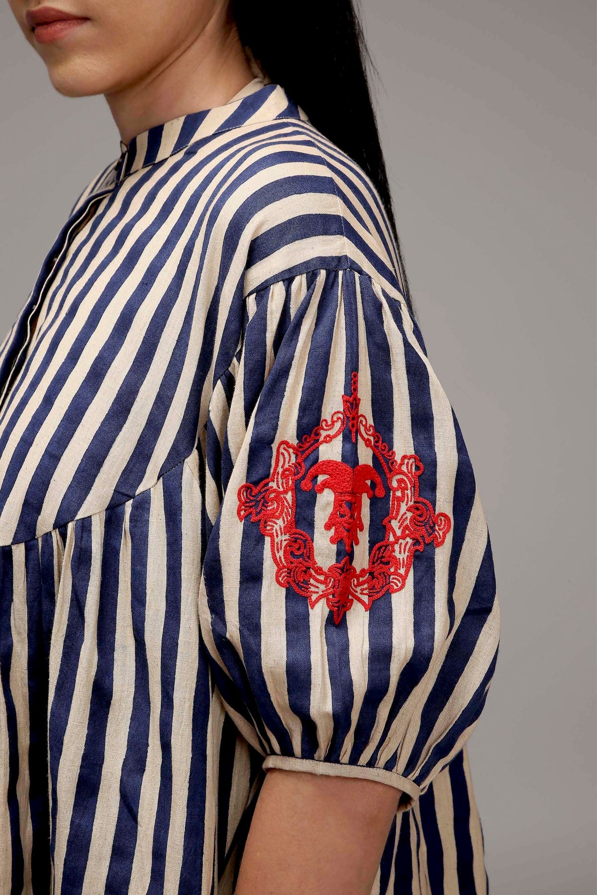 Blue Striped Short Acra Tunic