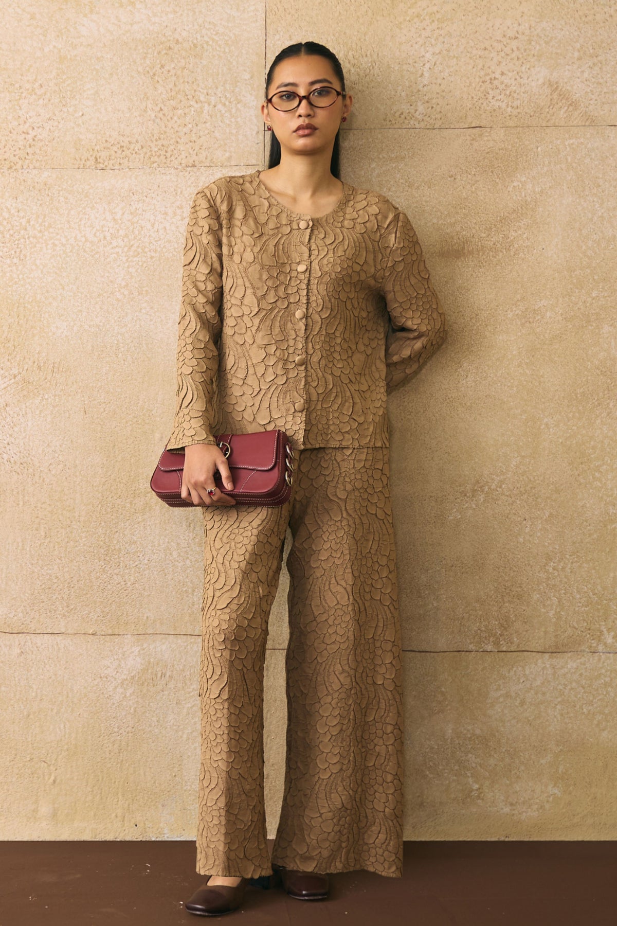 Beige Elnia Co-ord Set