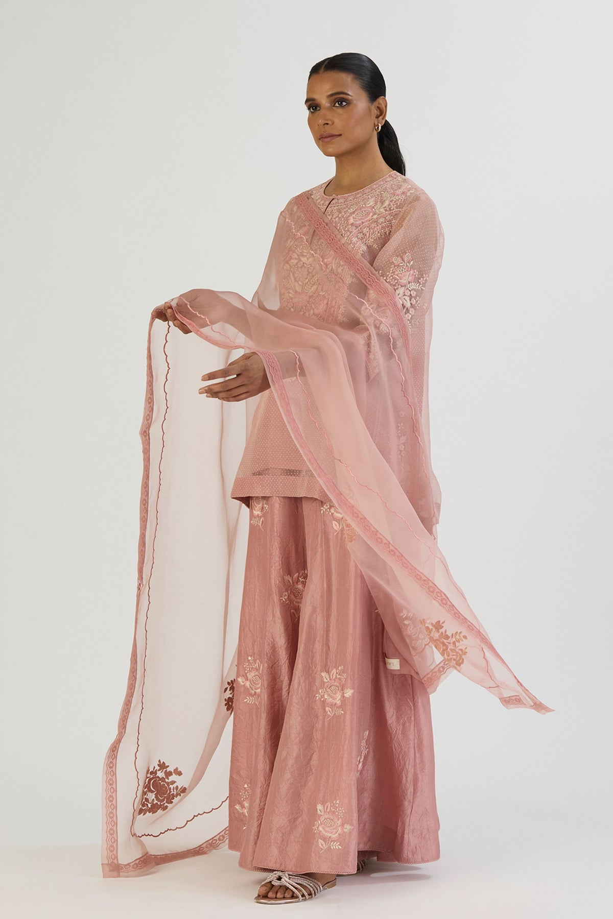 Pink Salmon Padma Dupatta