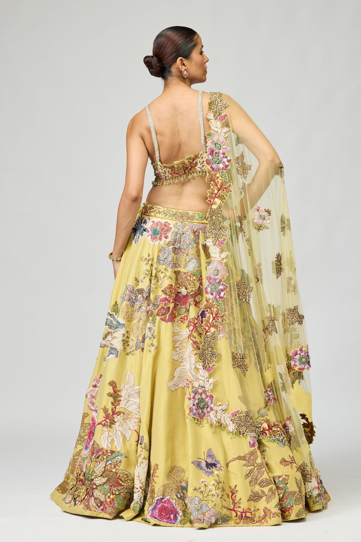 Multi Color Embroidered Lehenga Set