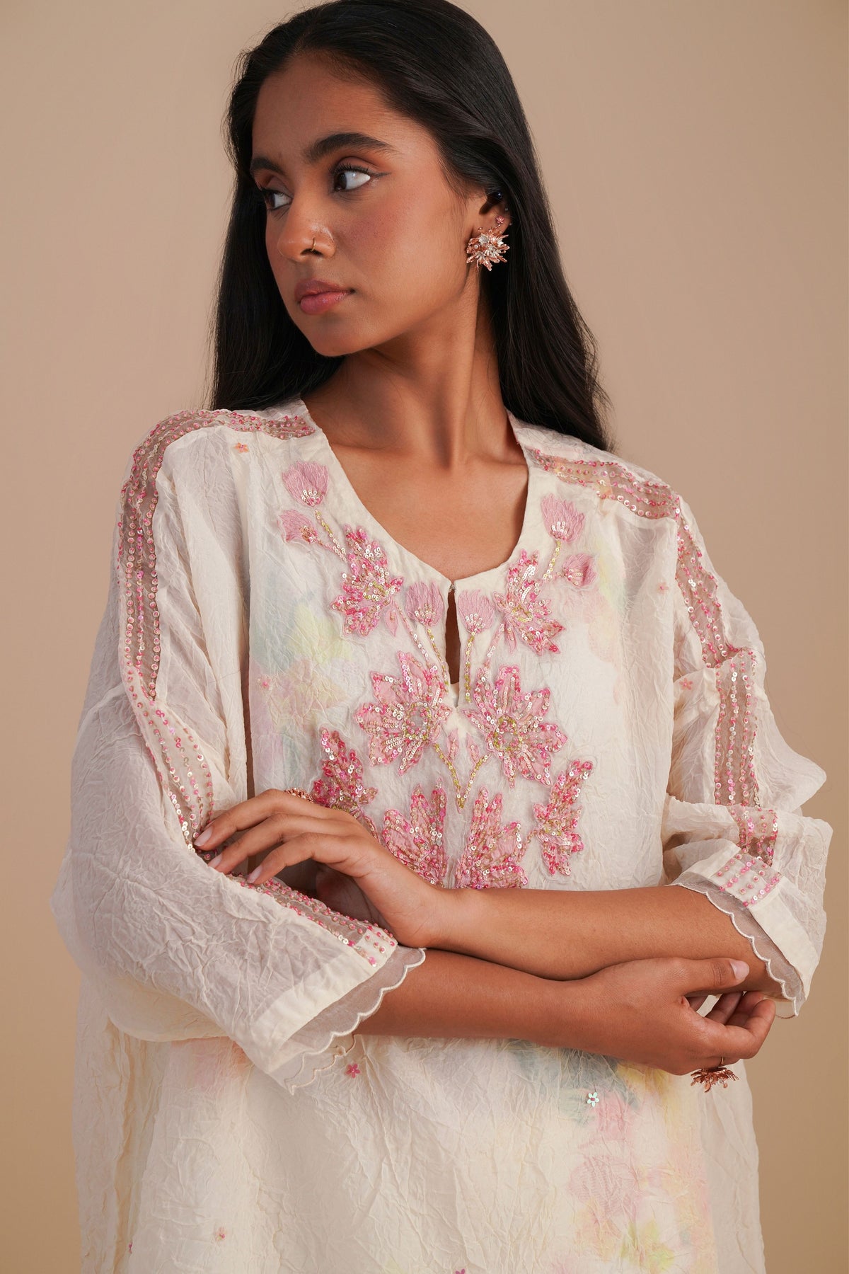 Ecru Kaftan Set