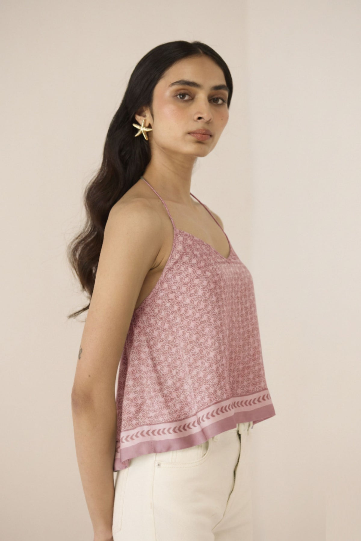 Willow Halter Lattice Blush Top