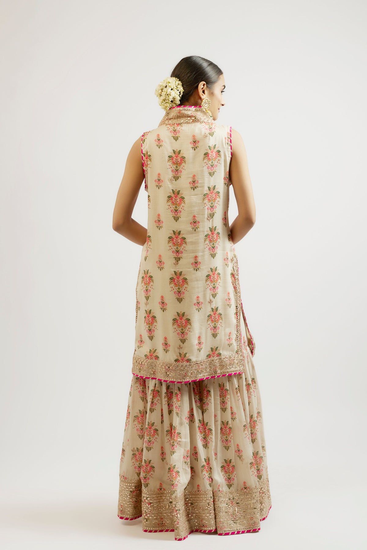 Ivory Dhriti Sleeveless Sharara Set