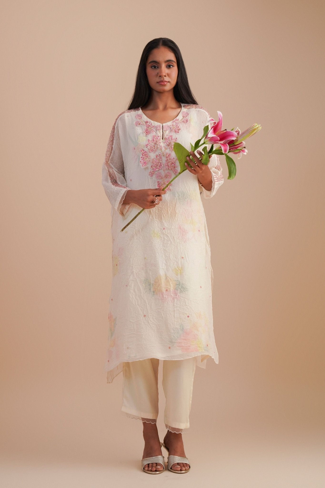 Ecru Kaftan Set - One Not Two - Elahe