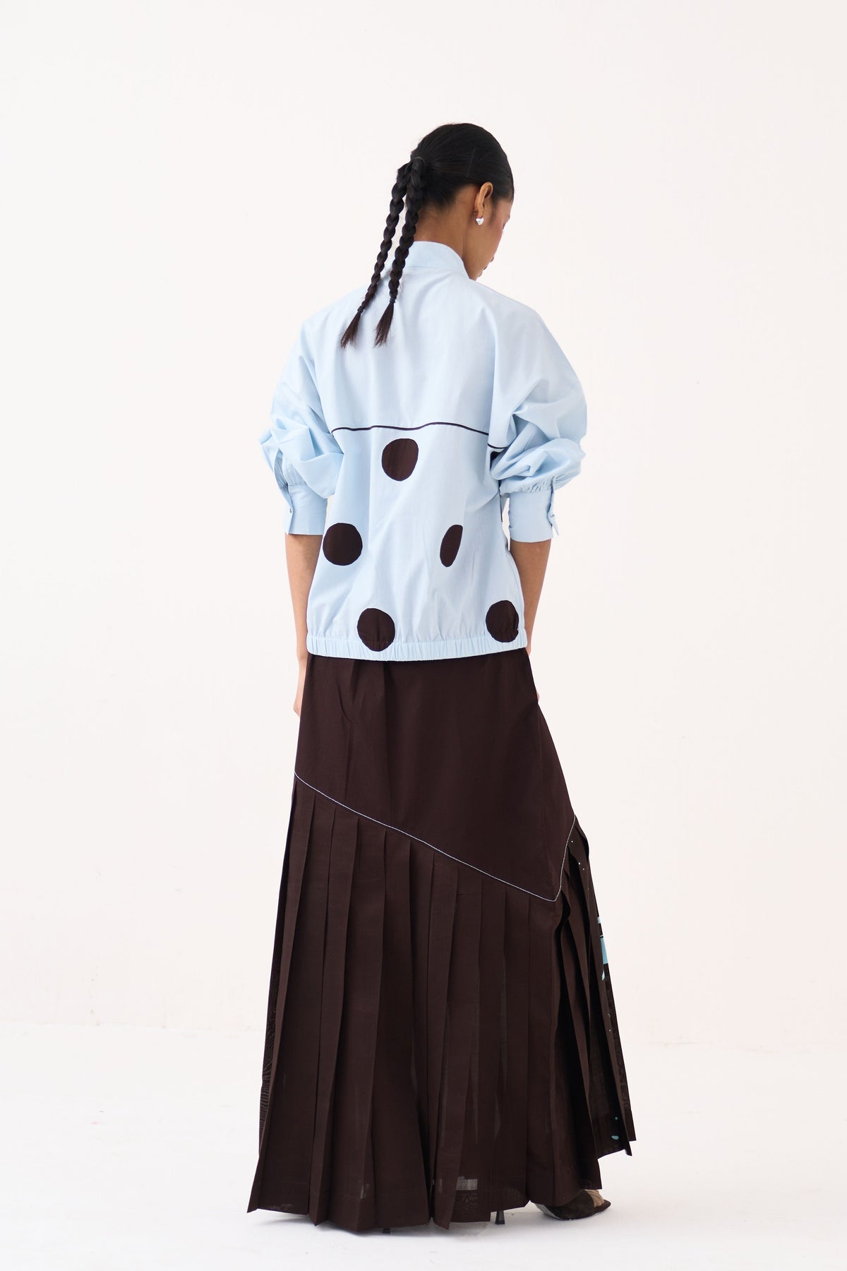 Splash Print Pleated Skirt