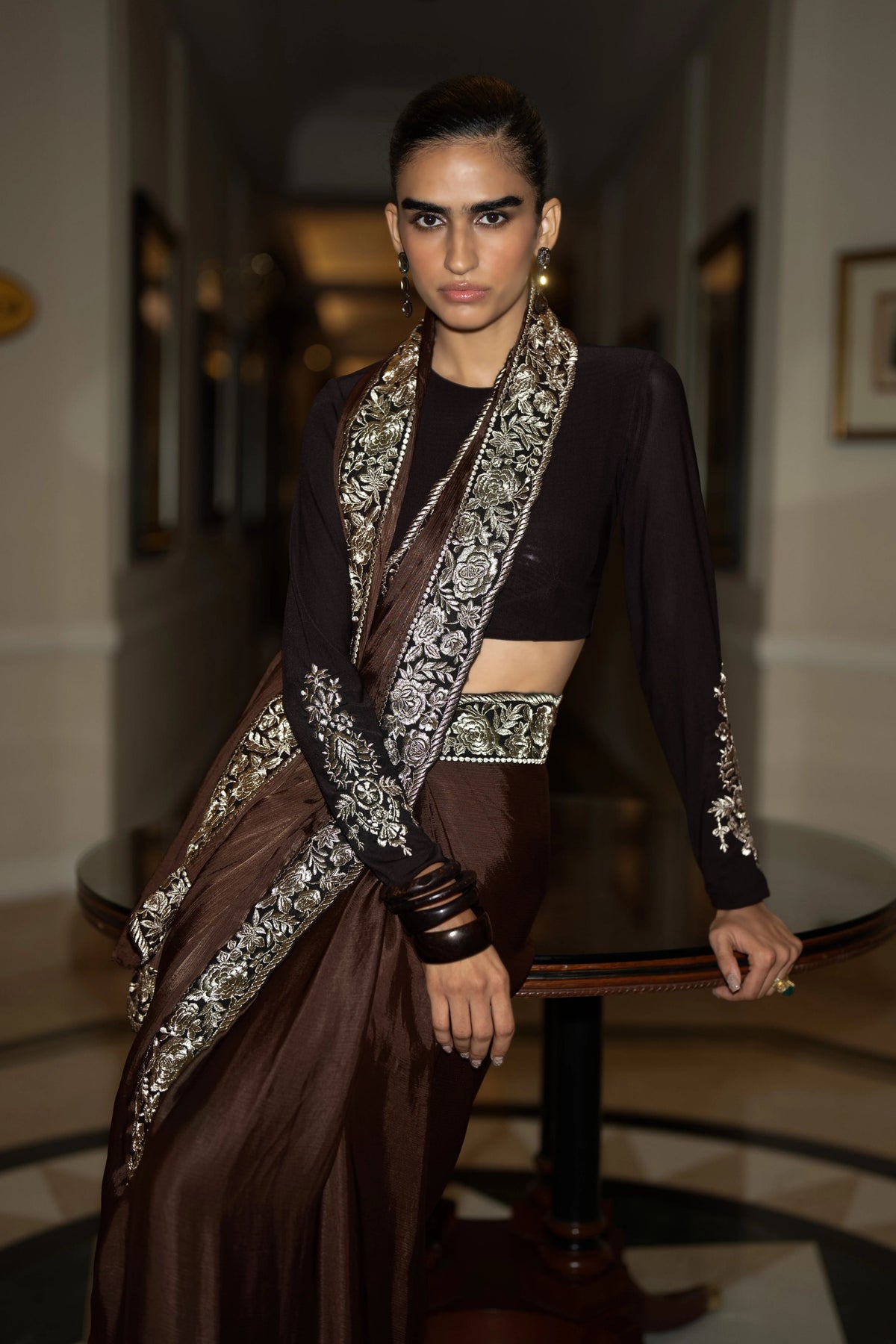 Cuff Embroidered Blouse