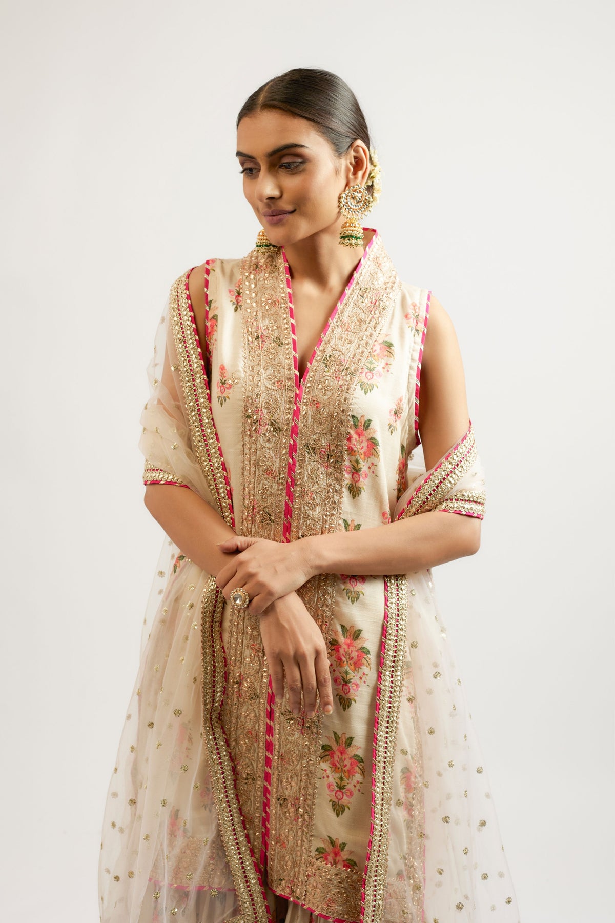Ivory Dhriti Sleeveless Sharara Set