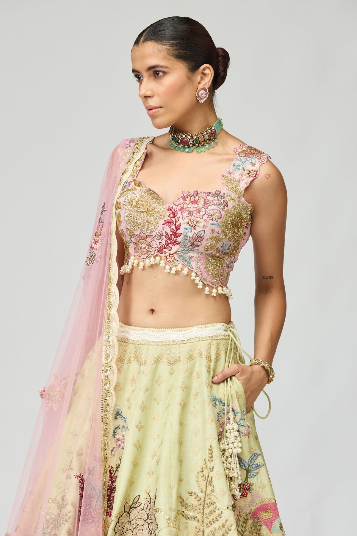 Patch Work Lehenga Set