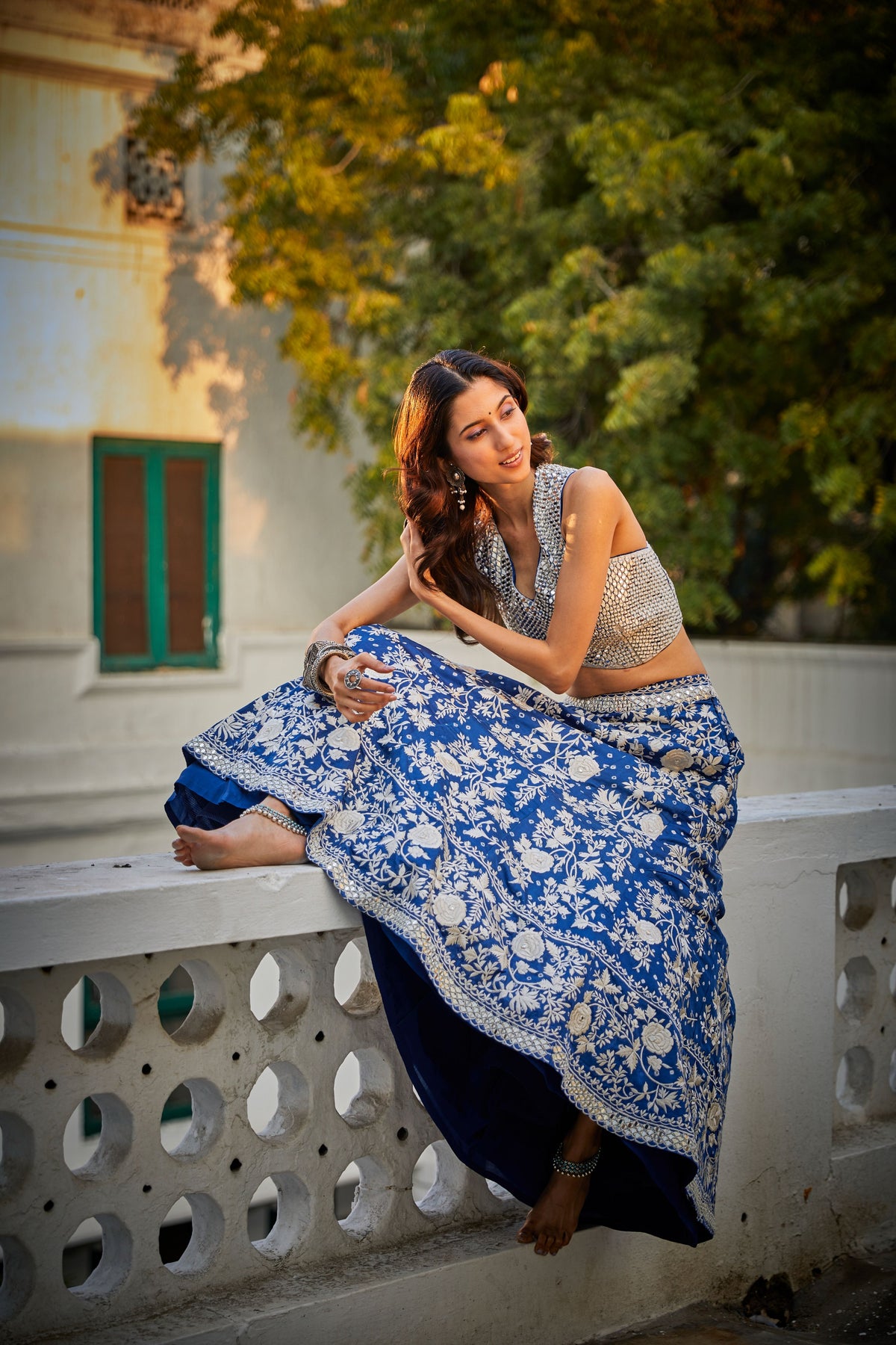 Parsi Gaara Bandhani Lehenga