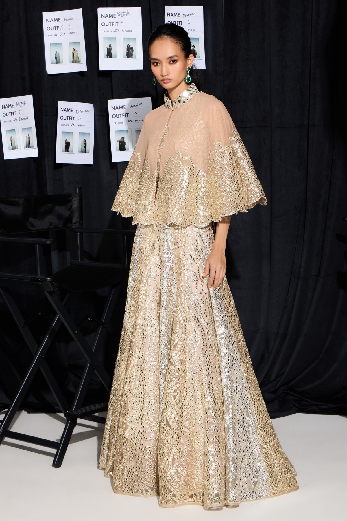 Embellished Blush Peach Cape