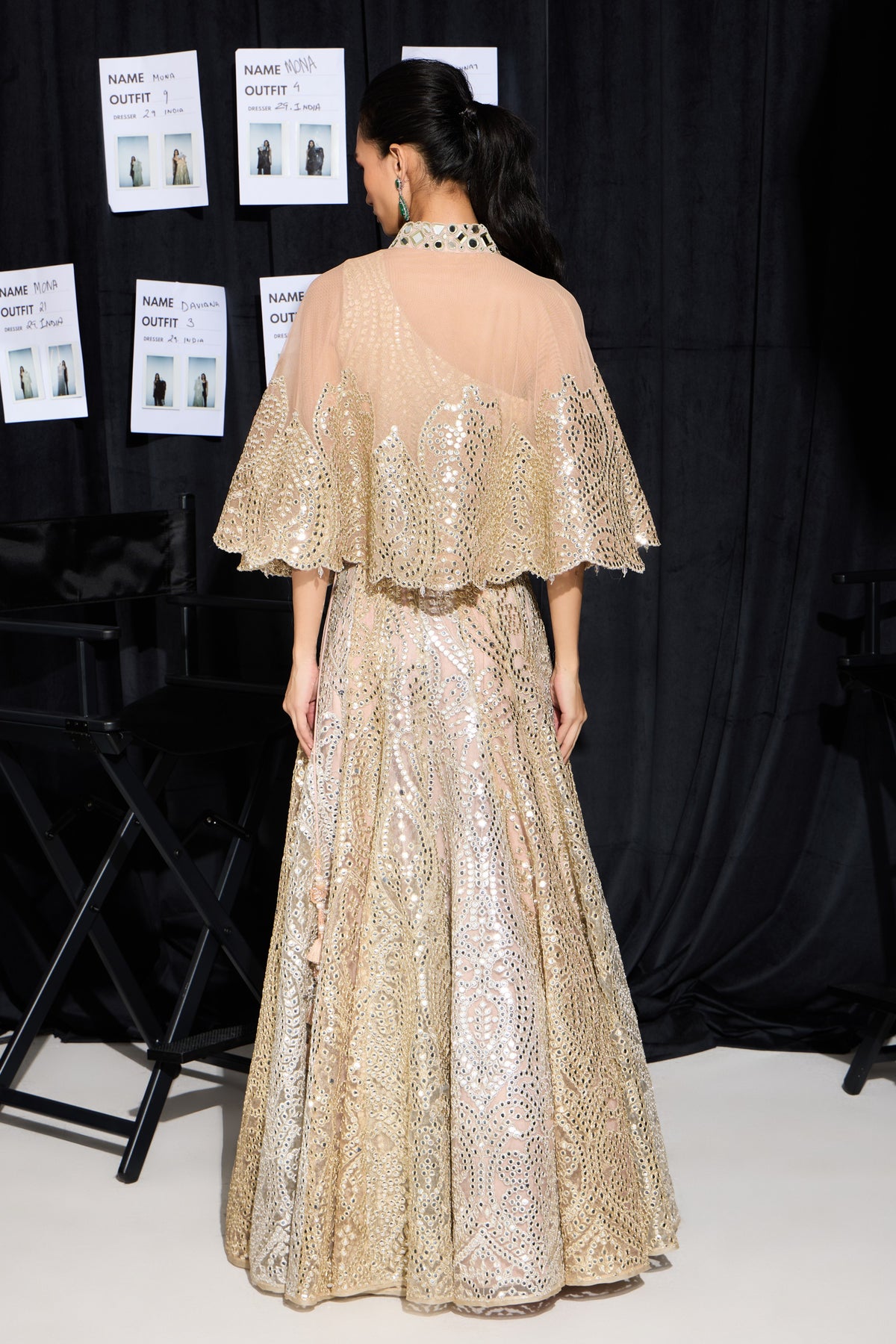 Embellished Blush Peach Cape