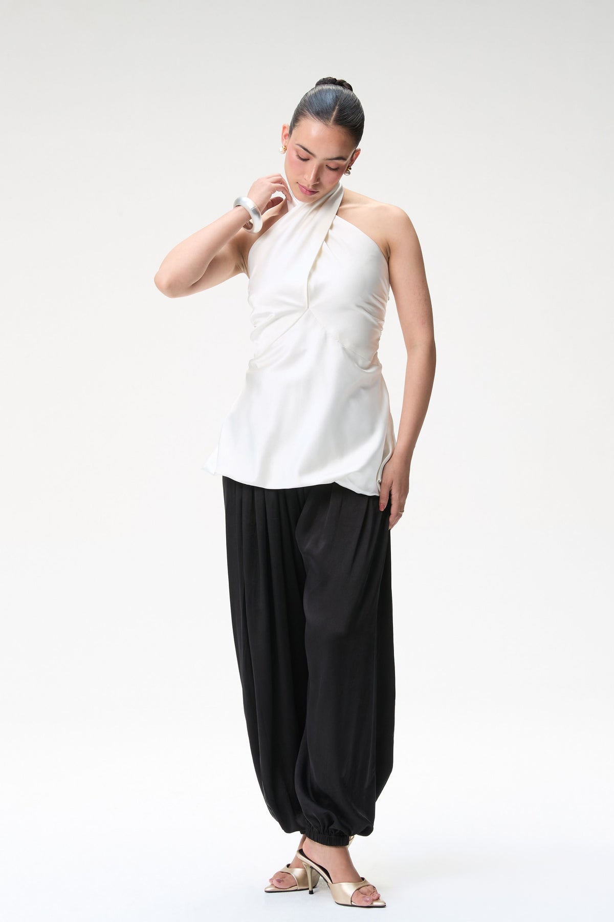 Ivory Halter Bubble Top