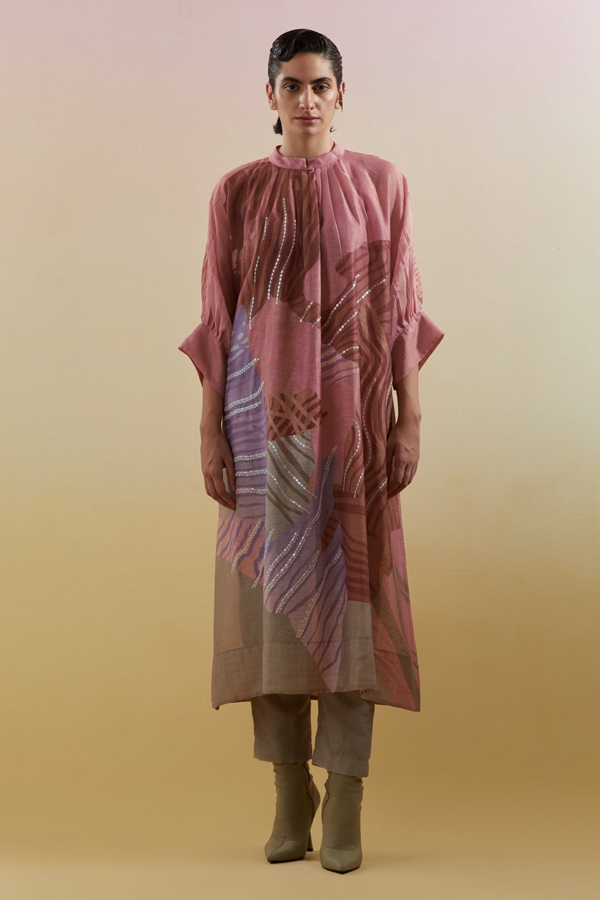 Zaron Dusty Pink Kurta Set