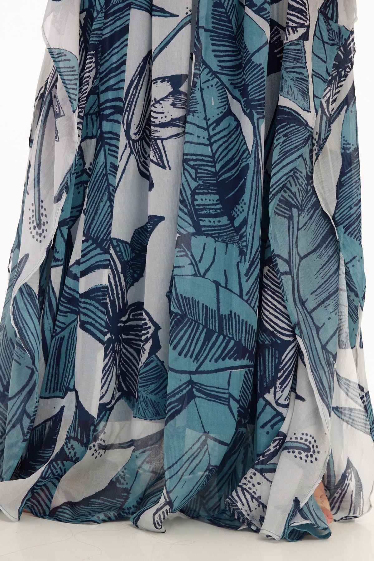Blue and White Kaftan Dress