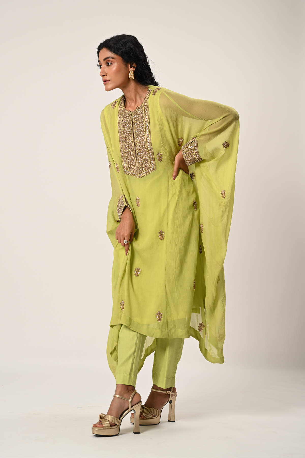 Light Green Kaftan Set